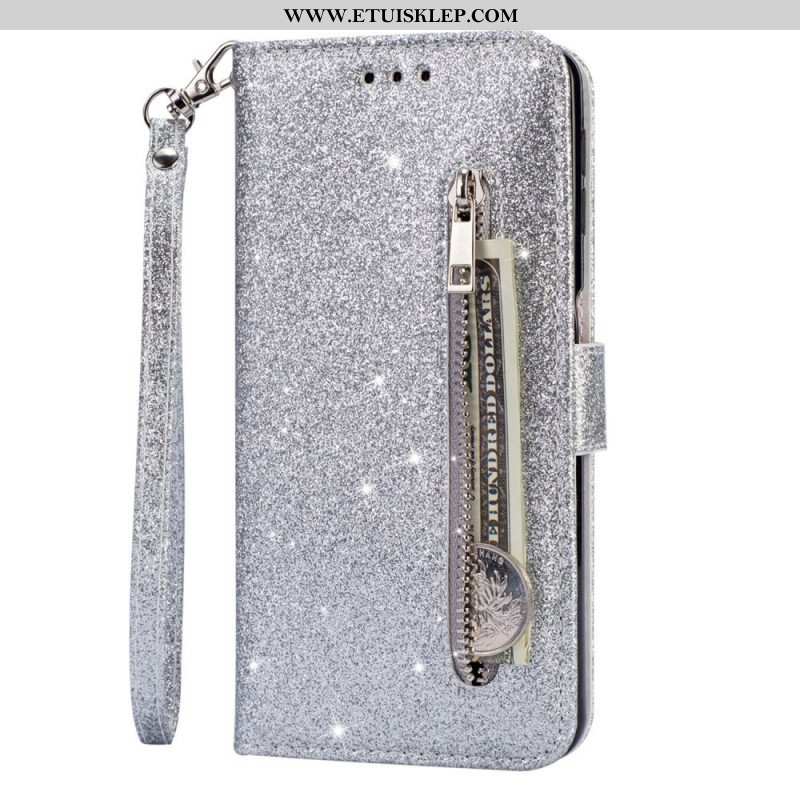 Etui Folio do Samsung Galaxy S22 5G Błyszcząca Torebka Na Monety
